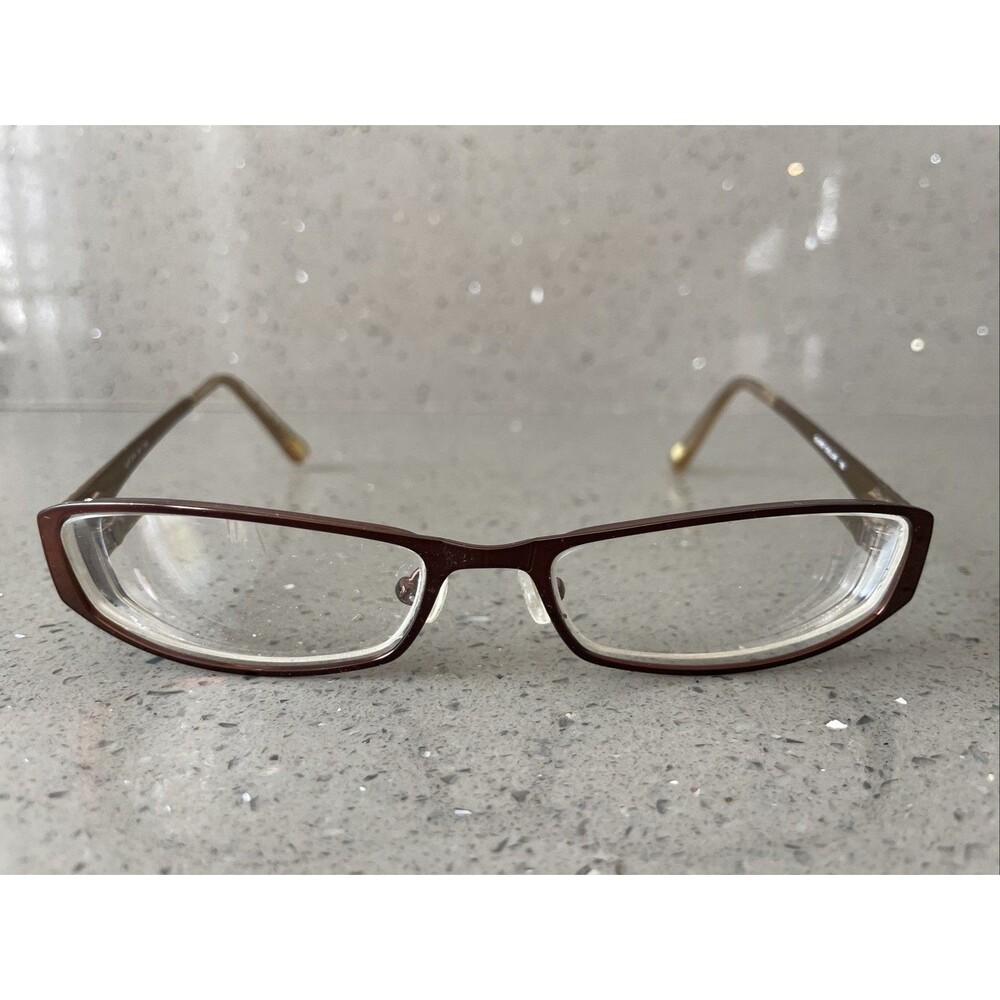 Silver Dollar Eyeglasses Frames Cafe 374 #1 Bronze brown Rectangle 52-17-135
